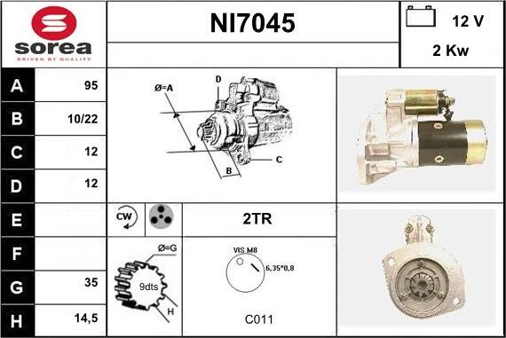 Sera NI7045 - Motorino d'avviamento autozon.pro