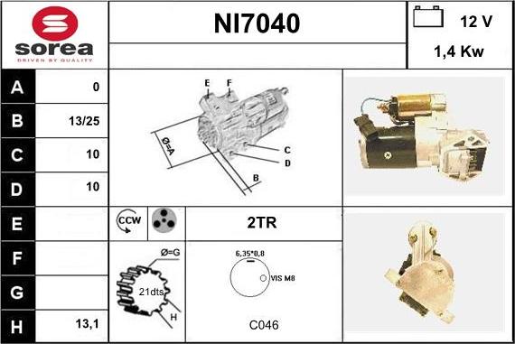 Sera NI7040 - Motorino d'avviamento autozon.pro