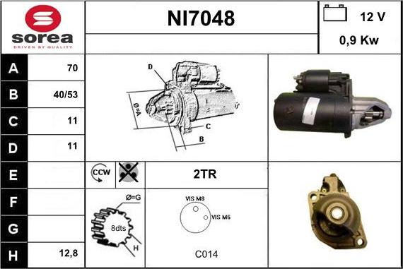 Sera NI7048 - Motorino d'avviamento autozon.pro