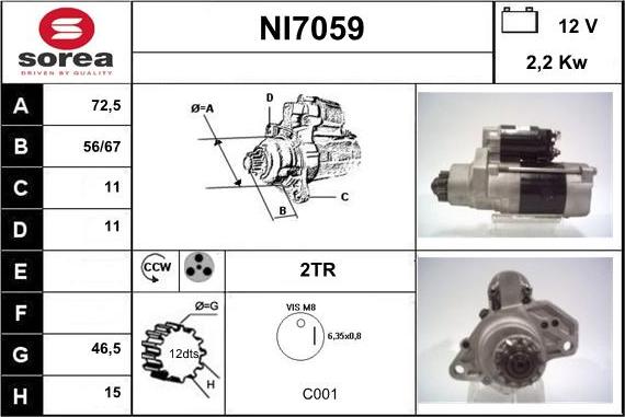 Sera NI7059 - Motorino d'avviamento autozon.pro