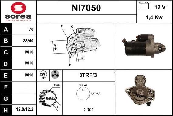 Sera NI7050 - Motorino d'avviamento autozon.pro