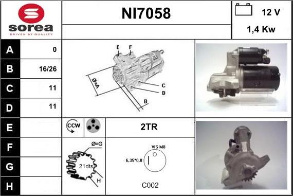 Sera NI7058 - Motorino d'avviamento autozon.pro