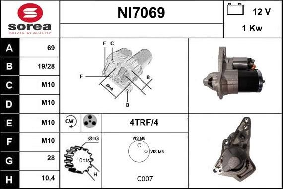 Sera NI7069 - Motorino d'avviamento autozon.pro