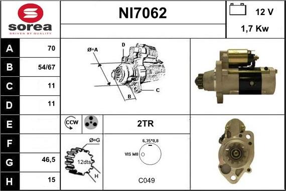 Sera NI7062 - Motorino d'avviamento autozon.pro