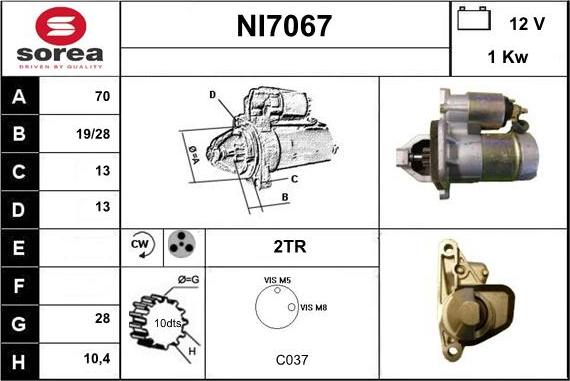 Sera NI7067 - Motorino d'avviamento autozon.pro