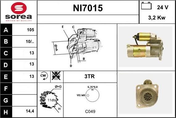 Sera NI7015 - Motorino d'avviamento autozon.pro