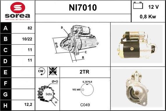 Sera NI7010 - Motorino d'avviamento autozon.pro