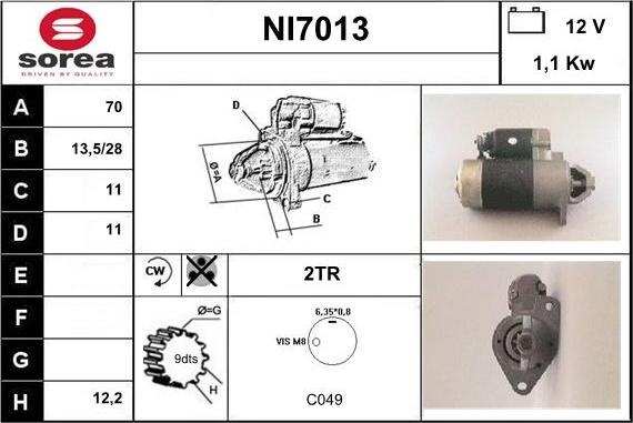 Sera NI7013 - Motorino d'avviamento autozon.pro