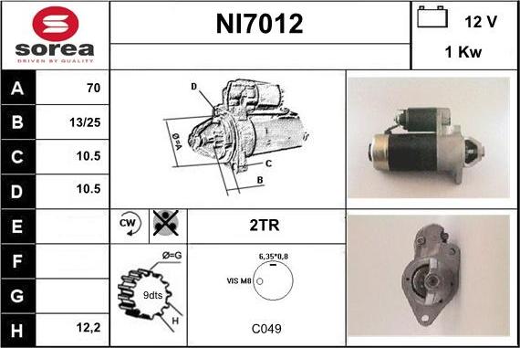 Sera NI7012 - Motorino d'avviamento autozon.pro