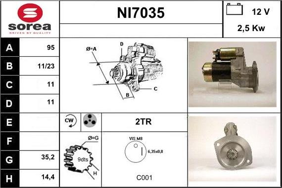 Sera NI7035 - Motorino d'avviamento autozon.pro