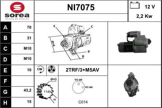 Sera NI7075 - Motorino d'avviamento autozon.pro