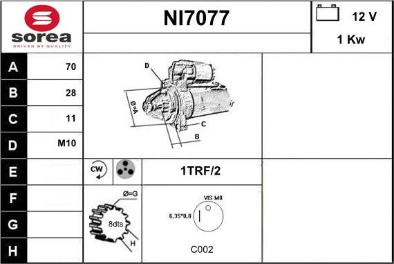 Sera NI7077 - Motorino d'avviamento autozon.pro