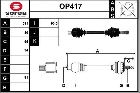 Sera OP417 - Albero motore / Semiasse autozon.pro