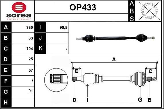 Sera OP433 - Albero motore / Semiasse autozon.pro