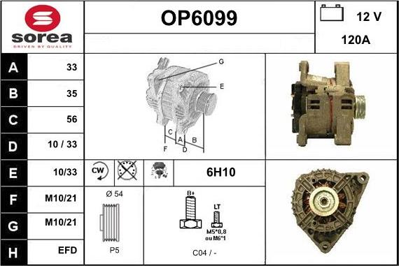 Sera OP6099 - Alternatore autozon.pro