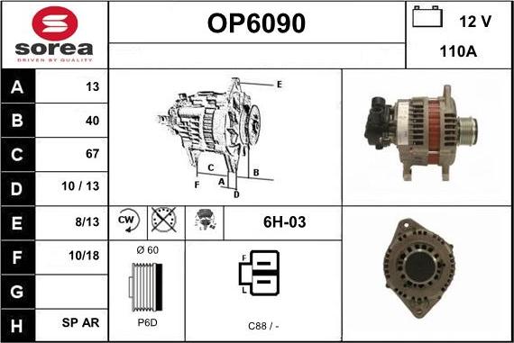 Sera OP6090 - Alternatore autozon.pro