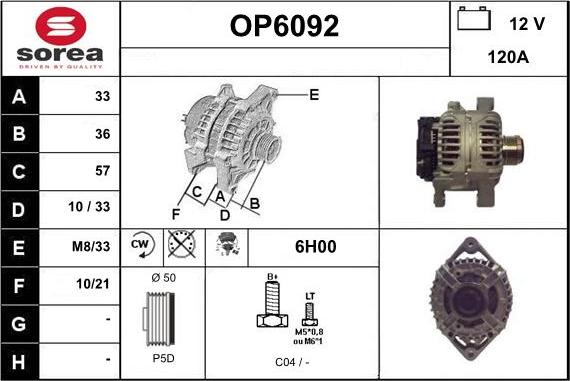 Sera OP6092 - Alternatore autozon.pro