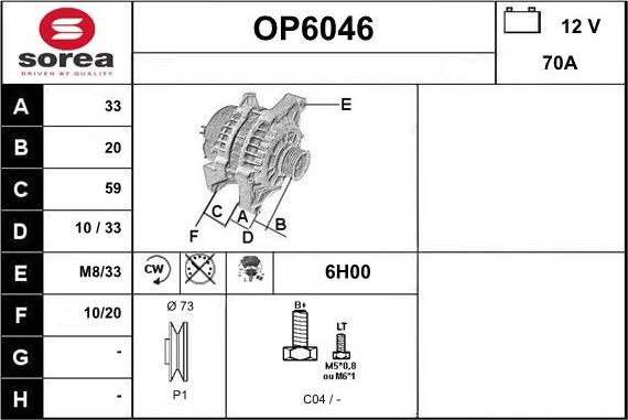 Sera OP6046 - Alternatore autozon.pro