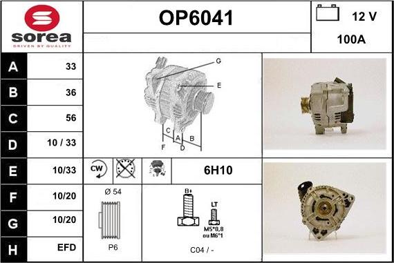 Sera OP6041 - Alternatore autozon.pro