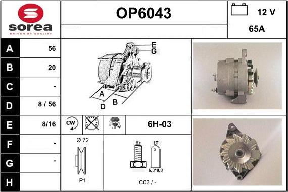 Sera OP6043 - Alternatore autozon.pro