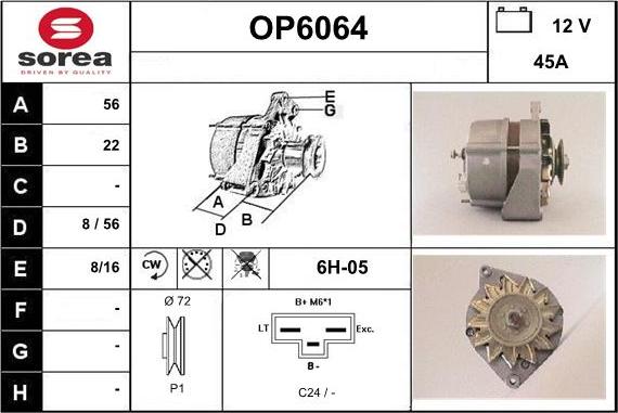 Sera OP6064 - Alternatore autozon.pro