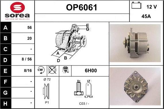 Sera OP6061 - Alternatore autozon.pro