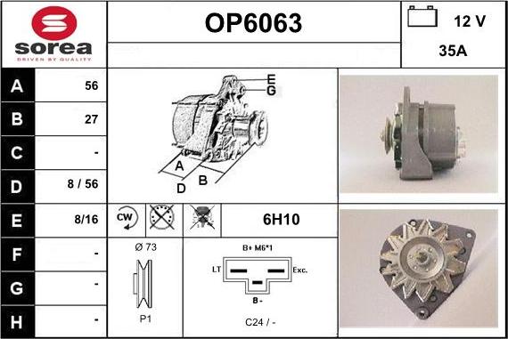 Sera OP6063 - Alternatore autozon.pro