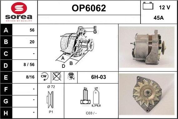 Sera OP6062 - Alternatore autozon.pro