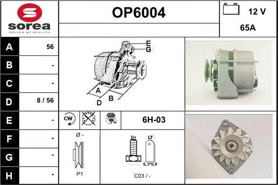 Sera OP6004 - Alternatore autozon.pro