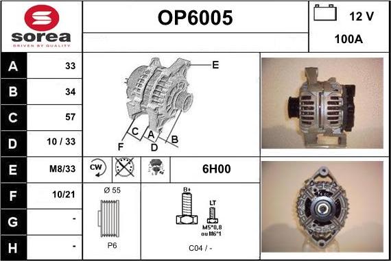 Sera OP6005 - Alternatore autozon.pro