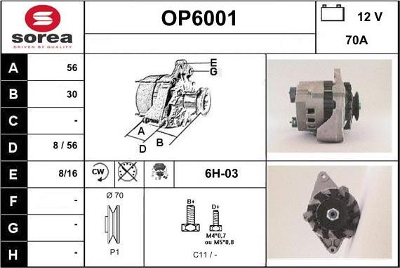 Sera OP6001 - Alternatore autozon.pro