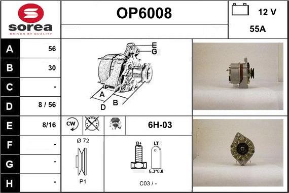 Sera OP6008 - Alternatore autozon.pro