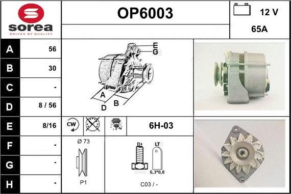 Sera OP6003 - Alternatore autozon.pro