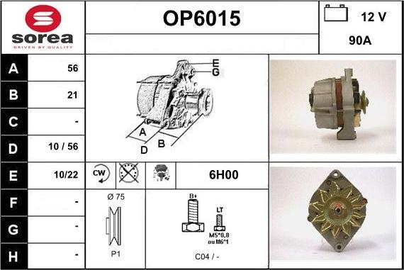 Sera OP6015 - Alternatore autozon.pro