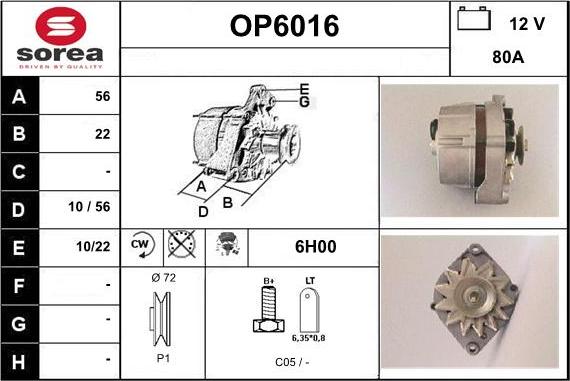 Sera OP6016 - Alternatore autozon.pro