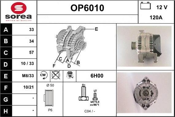 Sera OP6010 - Alternatore autozon.pro