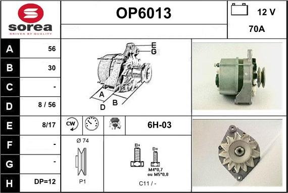 Sera OP6013 - Alternatore autozon.pro