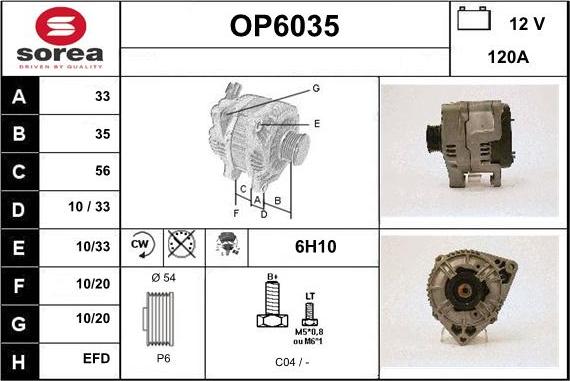 Sera OP6035 - Alternatore autozon.pro