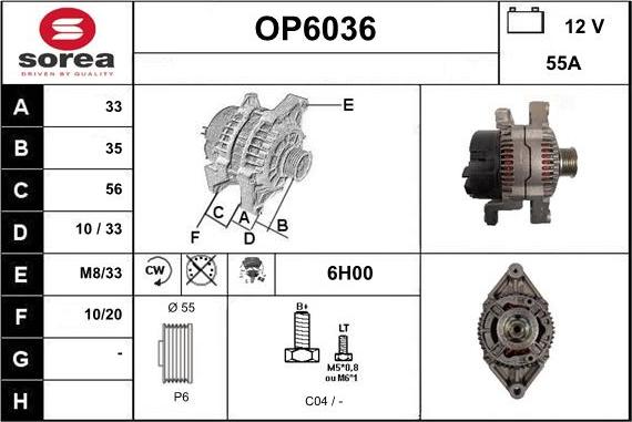 Sera OP6036 - Alternatore autozon.pro