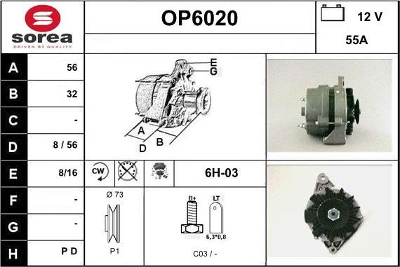 Sera OP6020 - Alternatore autozon.pro