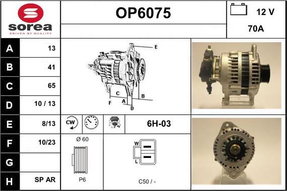 Sera OP6075 - Alternatore autozon.pro