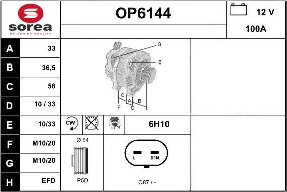 Sera OP6144 - Alternatore autozon.pro