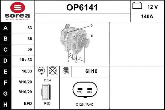 Sera OP6141 - Alternatore autozon.pro