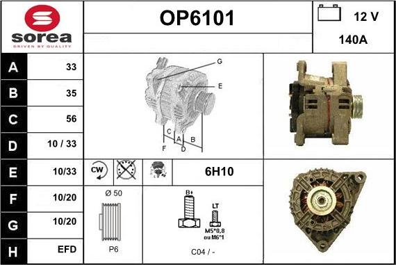 Sera OP6101 - Alternatore autozon.pro