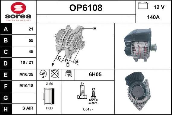 Sera OP6108 - Alternatore autozon.pro