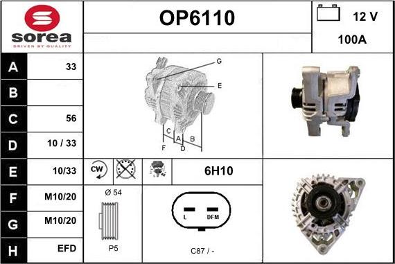 Sera OP6110 - Alternatore autozon.pro