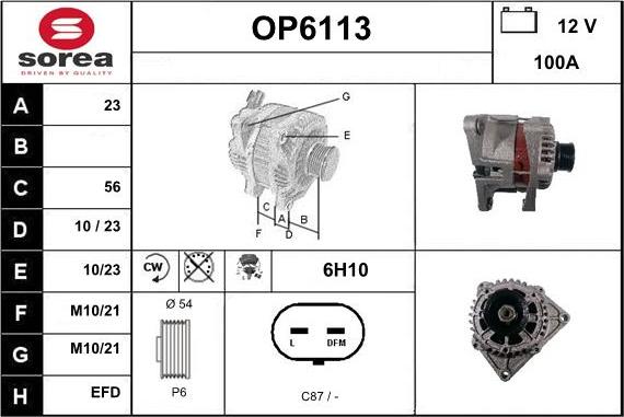 Sera OP6113 - Alternatore autozon.pro