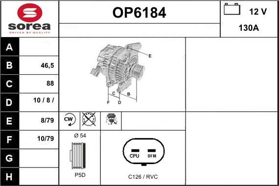 Sera OP6184 - Alternatore autozon.pro