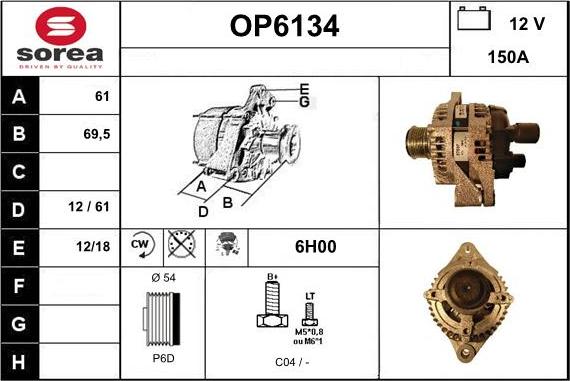 Sera OP6134 - Alternatore autozon.pro