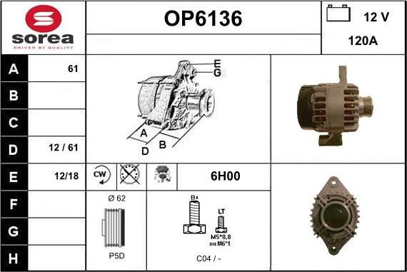 Sera OP6136 - Alternatore autozon.pro